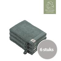 Walra Remade Cotton Washandje 16 x 21 cm 550 gram Donker Groen - 6 stuks