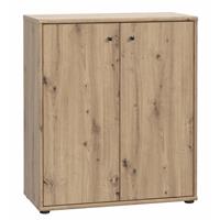 FORTE MÖBEL Kommode Sideboard Highboard für Schuhe Stauraum Ordner und Büro ca. 74 x 85 x 35 cm Artisan Eiche Nb-'SW16276'