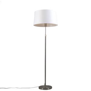 QAZQA Stehleuchte Stahl mit Lampenschirm weiß verstellbar 45 cm - Parte