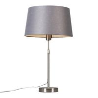 QAZQA Tischleuchte Stahl mit Schirm grau 35 cm verstellbar - Parte