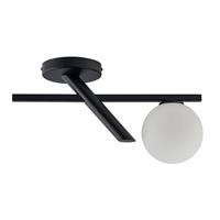 Euluna Plafondlamp Baleo, zwart/opaal, 1-lamp