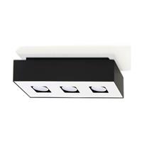 SOLLUX MONO - 3 Light Flush Deckenleuchte Schwarz & Weiß, GU10 - 
