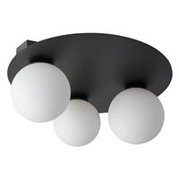 Euluna Plafondlamp Firn, rond, 3-lamps, zwart
