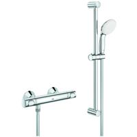 Grohe Grohtherm 500 thermostatische opbouw douchemengkraan met glijstang en handdouche Chroom 34796000