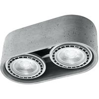 SL.0882 Deckenleuchte basic 2 beton l: 27cm, b: 14cm, h: 9cm GU10/40W, dimmbar - Sollux