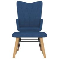vidaxl Schommelstoel met voetenbank stof blauw