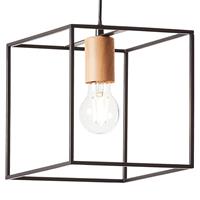 BRILLIANT ARICA Pendelleuchte 110 cm Metall Schwarz / holzfarbend