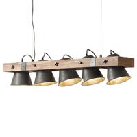 Brilliant Leuchten Hanglamp Decca Hanglamp 5 fittingen zwart staal (1 stuk)