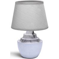 BES LED Led Tafellamp - Tafelverlichting - Aigi Fospa - E14 Fitting - Rond at Wit/grijs - Keramiek