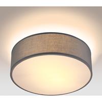 MONZANA Deckenlampe Stoff 30 cm Rund 1 flammig E27 Deckenleuchte Stoffdeckenleuchte Stoffdeckenlampe Schlafzimmer Wohnzimmer Grau Schwarz Taupe Weiß Grau