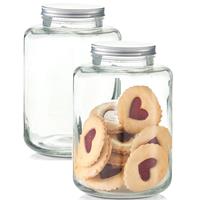 2x Grote Glazen Voorraadpotten/koekjespotten 7000 Ml 20 X 30 Cm - Voorraadpot