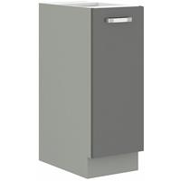 KÜCHEN PREISBOMBE Küche Bianca Grey Hochglanz Grau Unterschrank 30 cm Schrankauszug Küchenschrank