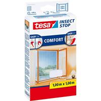 Tesa -  Fliegengitter Insektenschutz für Fenster | einfache Montage mit Comfort-Klettband | zuschneidbar | weißes Gitter | 1m x 1m