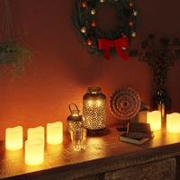 vidaXL 50 st LED-kaarsen met timer en afstandsbediening warmwit