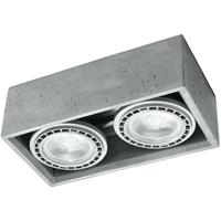 ledkia SL.0884 Deckenleuchte quatro 2 beton l: 27cm, b: 14cm, h: 9cm, GU10/40W, dimmbar - Sollux