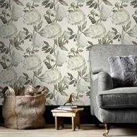 Wow Vliestapete - Peony naturel - 10m x 52cm