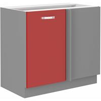 KÜCHEN PREISBOMBE Eckunterschrank 105 Bianca Rot Hochglanz Küchenzeile Küchenblock Küche Rose