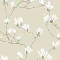 Laura Ashley Magnolia Grove Natural Vliestapete - 10mx52cm