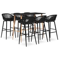 vidaXL 7-delige Barset zwart