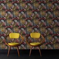 Decomode vliesbehang Flow zwart/rood/bruin