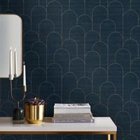 Decomode vliesbehang Odile blauwgroen
