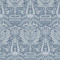 Laura Ashley Heraldic Damask Dusky Seaspray Vliestapete - 10mx52cm