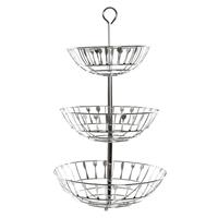 ITEM International Items Fruitschaal - etagere - 3-laags - zilver - bestek patroon