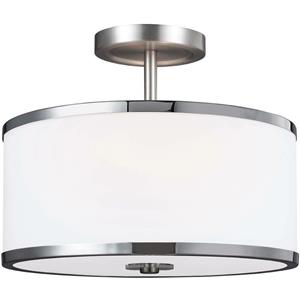 02ELSTEAD Elstead Prospect Park - 2 Light Semi Flush Deckenleuchte Chrom, Satin Nickel, E27