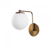 Opviq Wandlamp Daisy 146-A, goud, kap opaalglas