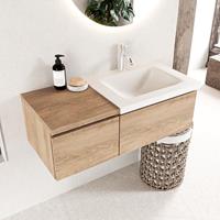Mondiaz Bukla badmeubel rechts 2 lades en 1 kraangat 100 washed oak en talc