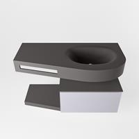 Mondiaz Riva Dulcet badkamermeubel rechts 100 dark grey en cale