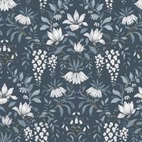Laura Ashley Parterre Dark Seaspray Vliestapete - 10mx52cm