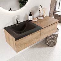 Mondiaz Bukla badmeubel links 2 lades en 1 kraangat 120 washed oak en urban