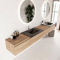 Mondiaz Bukla badmeubel rechts 2 kraangaten 280 washed oak en urban
