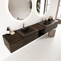 Mondiaz Bukla badmeubel 4 lades en 2 kraangaten 240 dark brown en urban