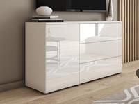 Mobistoxx Dressoir DUBAI 1 deur 3 lades wit/hoogglans wit