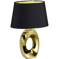 BES LED Led Tafellamp - Tafelverlichting - Trion Tibos - E14 Fitting - Rond at Goud - Keramiek