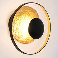 HollÃnder Wandlamp Satellite, Ã 19 cm zwart-goud