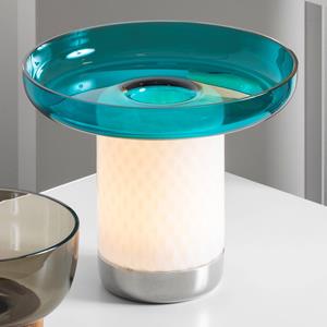 Artemide Bontà tafellamp met schaal LED oplaadbaar turquoise