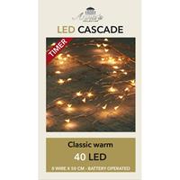 Cascade Draadverlichting Lichtsnoer Met 40 Lampjes Classic Warm Wit Op Batterijen ichtsnoeren