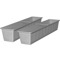 Set Van 2x Stuks Plantenbakken Licht Grijs Rechthoekig 80 X 17,5 X 14,5 Cm - Plantenbakken