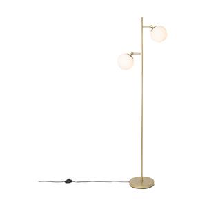 QAZQA Vloerlamp pallon - Wit - Art Deco - L 440mm