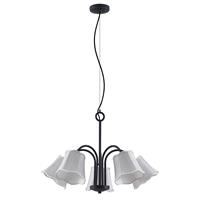 Lucande Binta hanglamp, 5-lamps, zilvergrijs