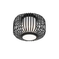 QAZQA Moderne Deckenlampe schwarz mit Bambus - Bambuk