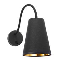 Euluna Wandlamp Wire, zwart/goud