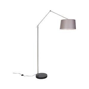 QAZQA Moderne Stehleuchte Stahl Leinenschirm dunkelgrau 45 cm - Editor