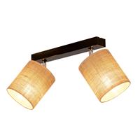Euluna Plafondlamp Jute met textielkappen, 2-lamps