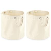 2x Stuks Stevige Canvas Cadeau/opbergzak 30 X 30 Cm - Opbergmanden