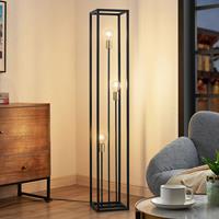 Lindby Tiliane kooi-vloerlamp, zwart, 3-lamps