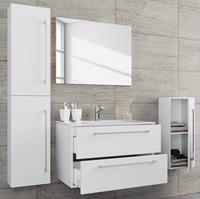 ebuy24 Badinos Badmöbel-Sets A 80 cm, Spiegel Weiß. - Weiß